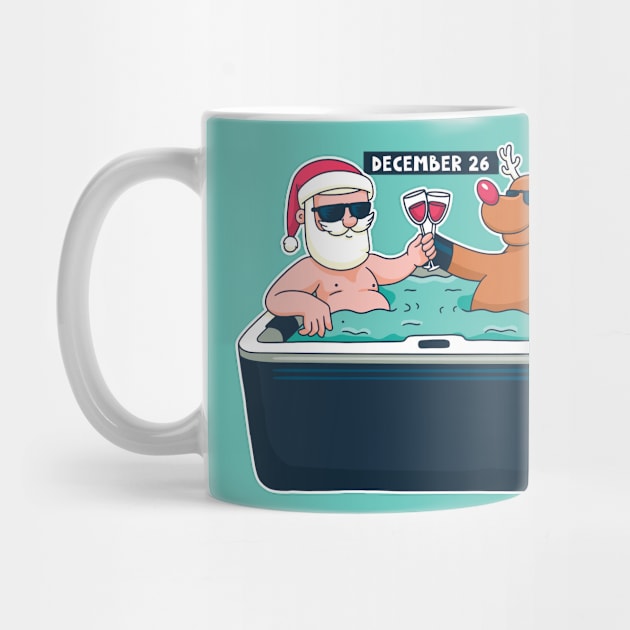 Santa and Rudolph in Hot Tub by SLAG_Creative